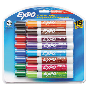 EXPO® Low-odor Dry-erase Marker, Broad Chisel Tip, Assorted Colors, 16-set freeshipping - TVN Wholesale